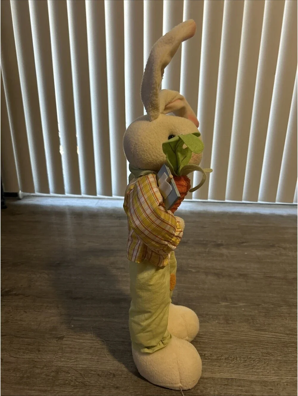 Set of 2,  24” Standing Easter Bunnies, Bowls Eggs Figurines Salt Pepper Shakers
